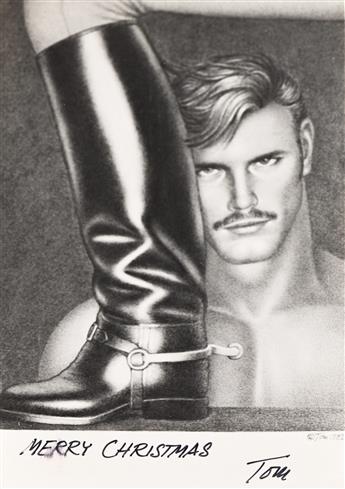 TOM OF FINLAND (1920-1991) Group of 4 Photographs Signed, or Inscribed and Signed, Tom, to Ambrose, in red or black ink,